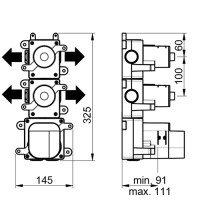 Almar High Flow E176504 Встраиваемая часть термостатического смесителя с переключением на четыре положения