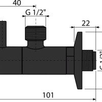 AlcaPlast ARV003-BLACK Угловой вентиль для подключения смесителя ½ * ½ (чёрный матовый)