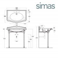 SIMAS Arcade ARCG1 ORO - Металлическая консоль для раковины AR864 (золото)