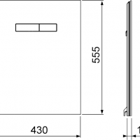 TECE Lux 9650000 Верхняя стеклянная панель с механическим блоком управления (панель - стекло белое, клавиши белые)