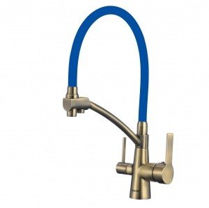 Savol S-L1805C-05 Высокий смеситель для кухни с функцией подачи питьевой воды (бронза | голубой)