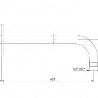 Jaquar Shower SHA-CHR-479L450 Кронштейн для верхнего душа 450 мм