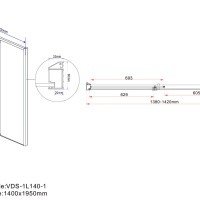 Vincea Lugano VDS-1L140CL-1 Душевая дверь 1400*1950 мм (профиль хром | витраж прозрачное стекло)