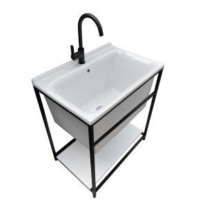 KERASAN Aquadom 0292SC*1 Раковина для стирки и хозяйственных нужд 60*50 см | с металлической консолью