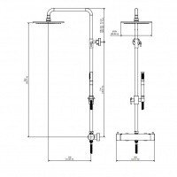 IB Rubinetti Industria ID800NP_13 Душевая система с термостатическим смесителем (Чёрный матовый)