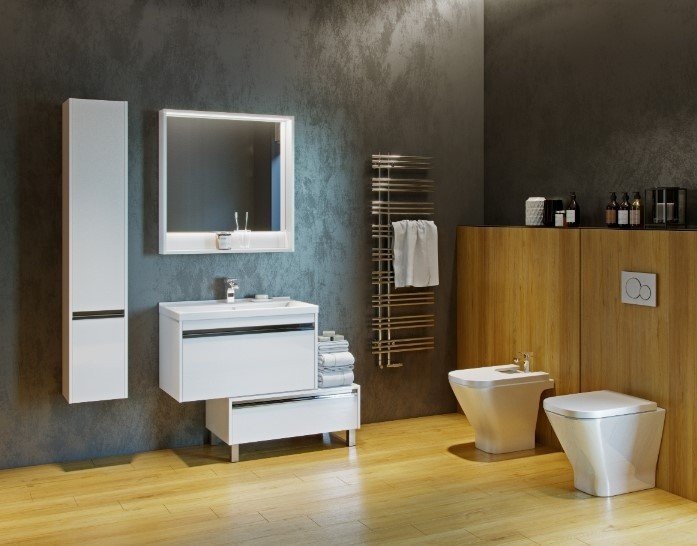 Акватон Капри 1A230402KP010 Зеркало с подсветкой 80*85 см (белый ...