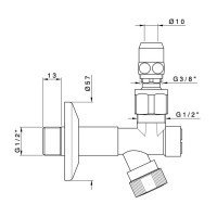 Nicolazzi 5578CRCOPPIA Угловой запорный вентиль для подключения смесителя - 2 шт. (хром)