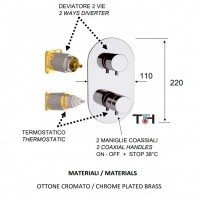Remer Minimal NT92KB Термостатический смеситель для ванны - внешняя часть (хром)