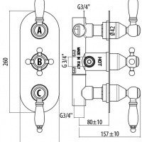 Термостатический смеситель для ванны TS994/12DOoro Termostatici GATTONI
