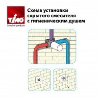 Timo Sahara 2080/00SM Гигиенический душ встраиваемый комплект со смесителем (цвет хром).