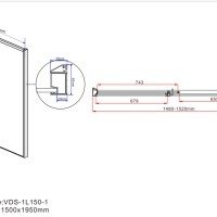 Vincea Lugano VDS-1L150CL-1 Душевая дверь 1500*1950 мм (профиль хром | витраж прозрачное стекло)