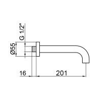 Webert Elio AC0371015 Излив для наполнения ванны 201 мм (хром)