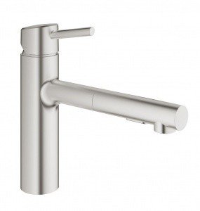 Смеситель для кухни с выдвижной лейкой 30273DC1 Grohe Concetto (суперсталь)