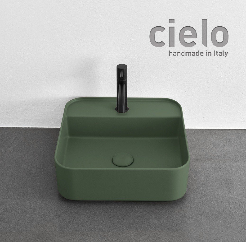 Ceramica CIELO Shui Comfort SHCOLAQF AG - Раковина для ванной комнаты 44*43 см | подвесная - накладная (Agave)