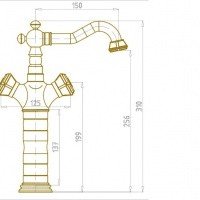 Bronze de Luxe Royal 10219 Высокий смеситель для раковины (бронза)
