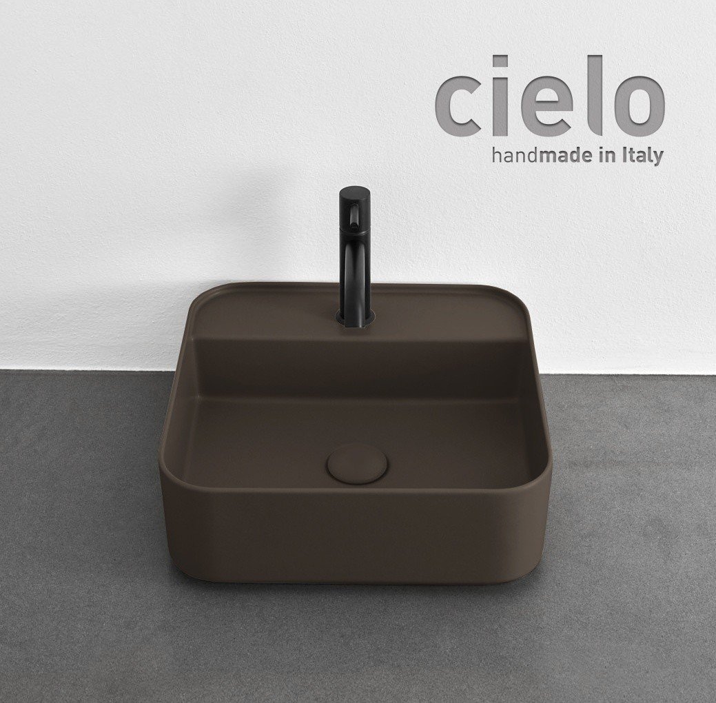 Ceramica CIELO Shui Comfort SHCOLAQF CA - Раковина для ванной комнаты 44*43 см | подвесная - накладная (Cacao)
