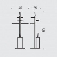 Colombo Design ISOLE B9409 Стойка с аксессуарами 90 см | для унитаза и биде (хром)