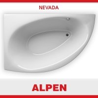 Акриловая ванна ALPEN Nevada 140 R AVB0015, гарантия 10 лет, асимметричная форма, объём 150 литров, цвет - snow white (белоснежный)
