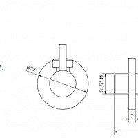 IB Rubinetti Doccia SH010NP Вентиль угловой для подключения смесителя ½ * ½ - комплект 2 шт. (Чёрный матовый)