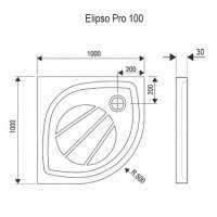 Ravak Elipso Pro XA23AA01010 Душевой поддон 1000*1000 мм (белый)