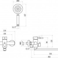 Savol S-SUS4002 Смеситель для ванны с длинным изливом (нержавеющая сталь сатин)