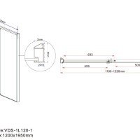 Vincea Lugano VDS-1L120CGB-1 Душевая дверь 1200*1950 мм (профиль чёрный матовый | витраж тонированное стекло)