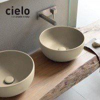 Ceramica CIELO Shui SHBA40 LN - Раковина накладная на столешницу Ø 40 см (Lino)