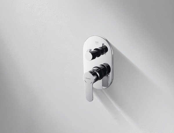 Смеситель для ванны Bravat Source встраиваемый (2 функции), хром (PB8173218CP-2-ENG)