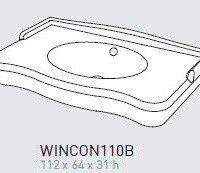 Cielo Windsor WINCON110B + WINPIEB Раковина подвесная в комплекте с опорами