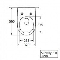 Villeroy & Boch Subway 3.0 4670TS01 Унитаз подвесной, безободковый | комплект с сиденьем и крышкой (альпийский белый)