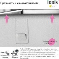 IDDIS Edifice EDI75G2i77 Мойка для кухни двойная 715*400 мм (графит матовый)