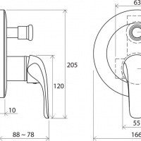 Ravak Rosa RS 061.00 X070014 Встраиваемый смеситель для ванны (хром)