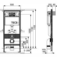 Инсталляционный комплект для установки подвесного унитаза TECE Base, артикул K400321