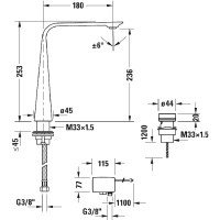 Duravit D.1 D11110007010 Электронный смеситель для раковины (хром)