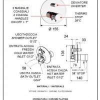 Remer Minimal NT09 Термостатический смеситель для ванны (хром)