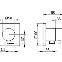 Keuco Ixmo 59541011102 Запорный вентиль с подключением душевого шланга - внешняя часть (хром)