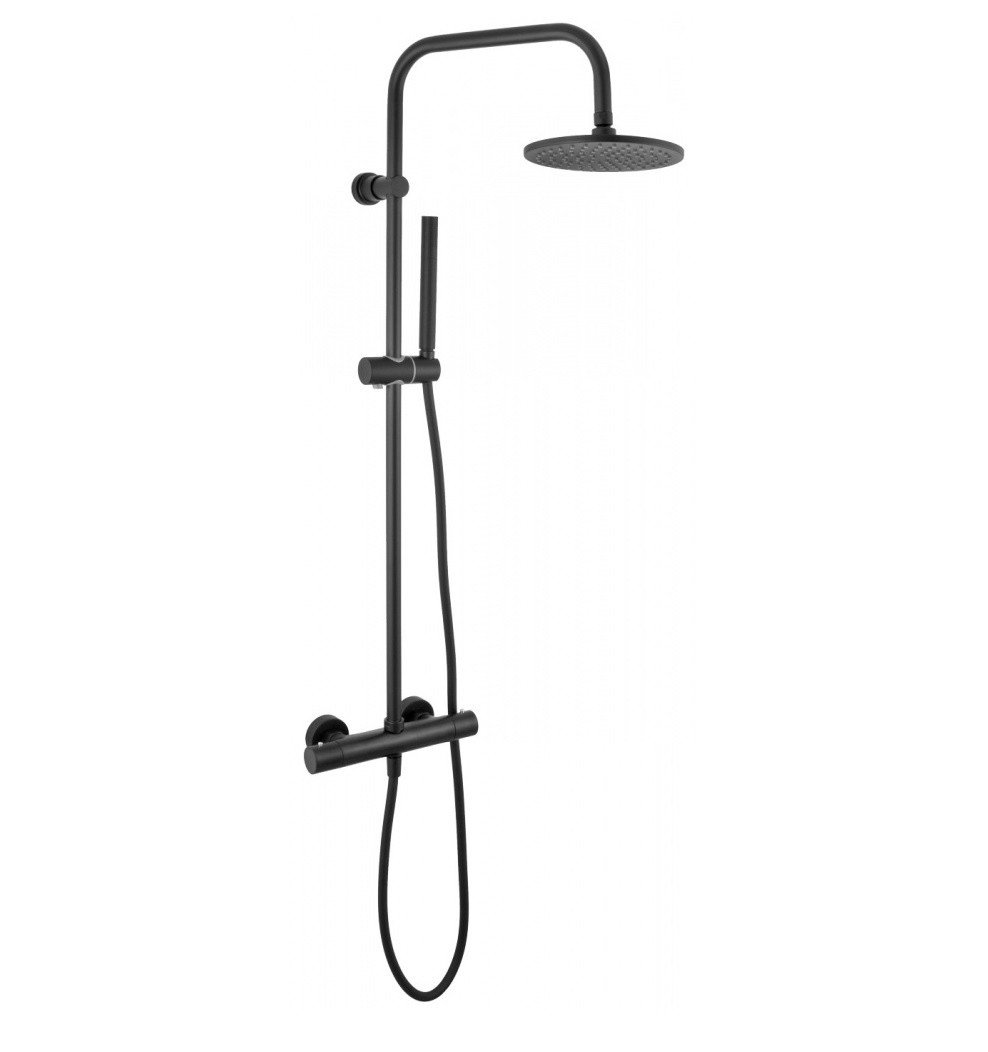REMER Elegance EQ32X7MMMM20NO Душевая система в комплекте с термостатом для душа (черный матовый)