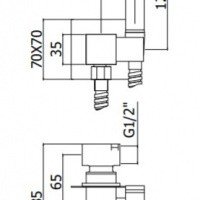Paffoni Tweet Square ZDUP112CR Гигиенический душ - комплект со месителем (хром)