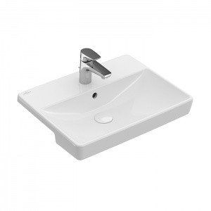 Villeroy Boch Avento 4A0655RW Раковина полувстраиваемая для ванной на 55 см (цвет белый камень, white stone ceramicplus)