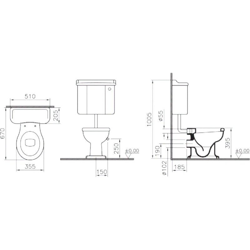 Бачок для унитаза на низкой трубе 6455B003-5077 VITRA Efes, купить в ...