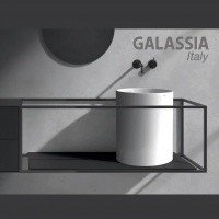 Galassia TABULAE 2078NE - Стальная консоль для раковины 111*46 см (цвет: чёрный матовый)
