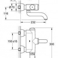 Grohe Europlus E 36240001 сенсорный бесконтактный автоматический смеситель для раковины с термостатом.