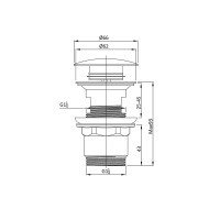 Vincea DPU-1B01MB Донный клапан | сливной гарнитур - для раковины с переливом (чёрный матовый)