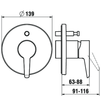 Laufen Val 3.2138.6.004.010.1 Смеситель для ванны