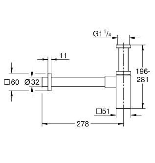 Grohe Сифон для раковины 40564DC0 (шлифованная нержавеющая сталь ...