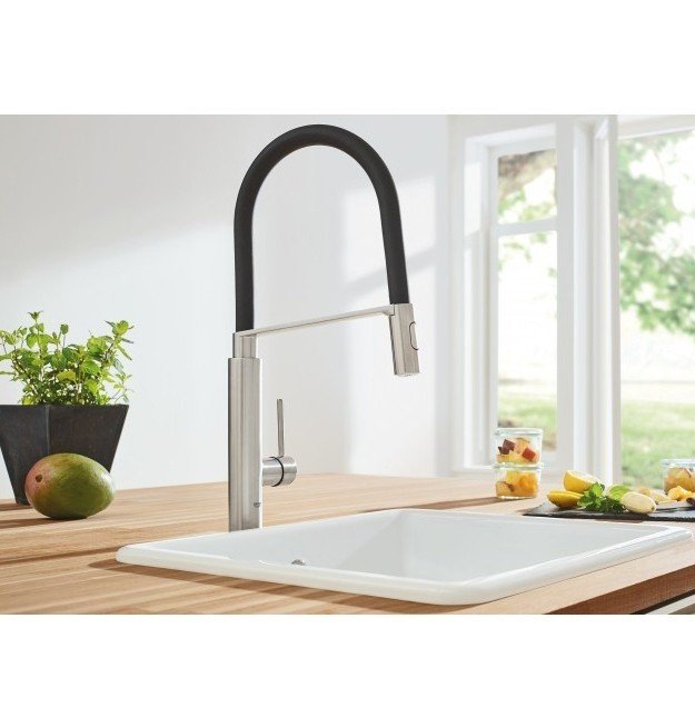 Высокий смеситель для кухни с выдвижной лейкой 31491DC0 Grohe Concetto ...