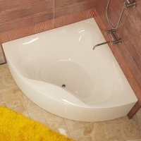 Акриловая ванна ALPEN Corona 150 AVB0016, гарантия 10 лет, угловая форма, объём 400 литров, цвет - snow white (белоснежный)