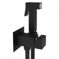 Paffoni Tweet Square ZDUP112NO Гигиенический душ - комплект со месителем (чёрный матовый)