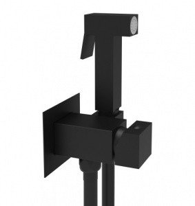 Paffoni Tweet Square ZDUP112NO Гигиенический душ - комплект со месителем (чёрный матовый)