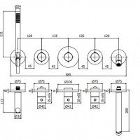 Paffoni Modular Box MDE001CR Термостат для ванны - внешняя часть (хром)
